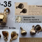 Набор бубенчиков O-035 (5 шт.) Швеция, Русь, Прибалтика (Й)